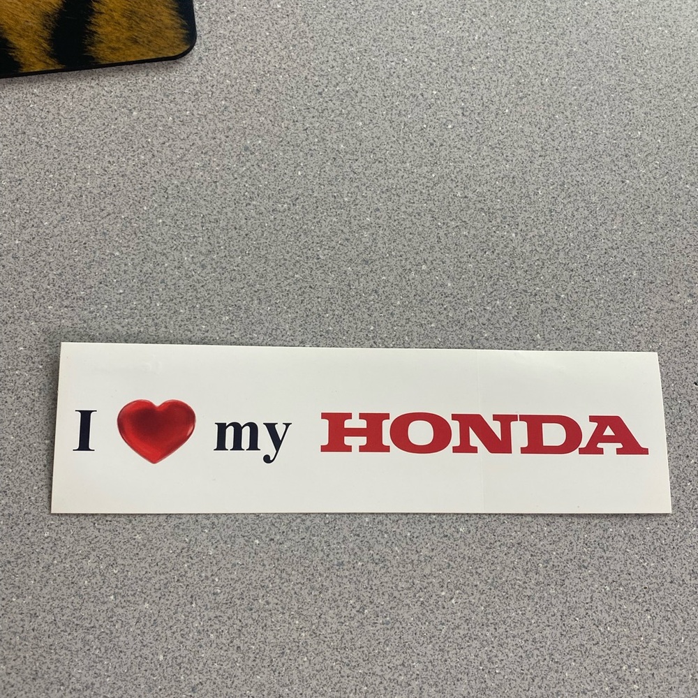 Love Honda Sticker - Red and White